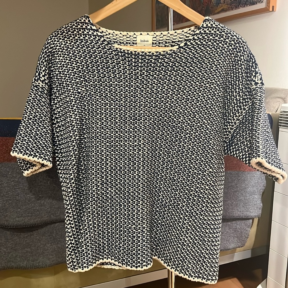 Babaa Blue and Cream Sweater